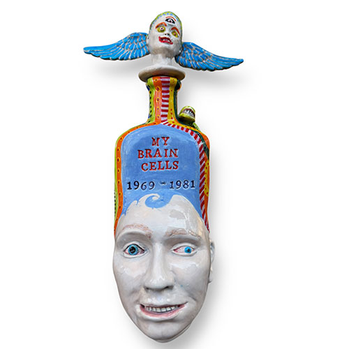 RA Hetherington "My Brain Cells 1969-1981" 7" Ceramic Sculpture DF5973